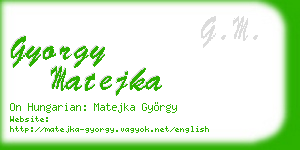 gyorgy matejka business card